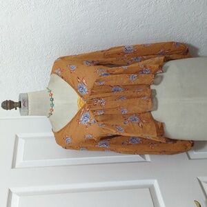 Forever 21 Orange Floral Blouse